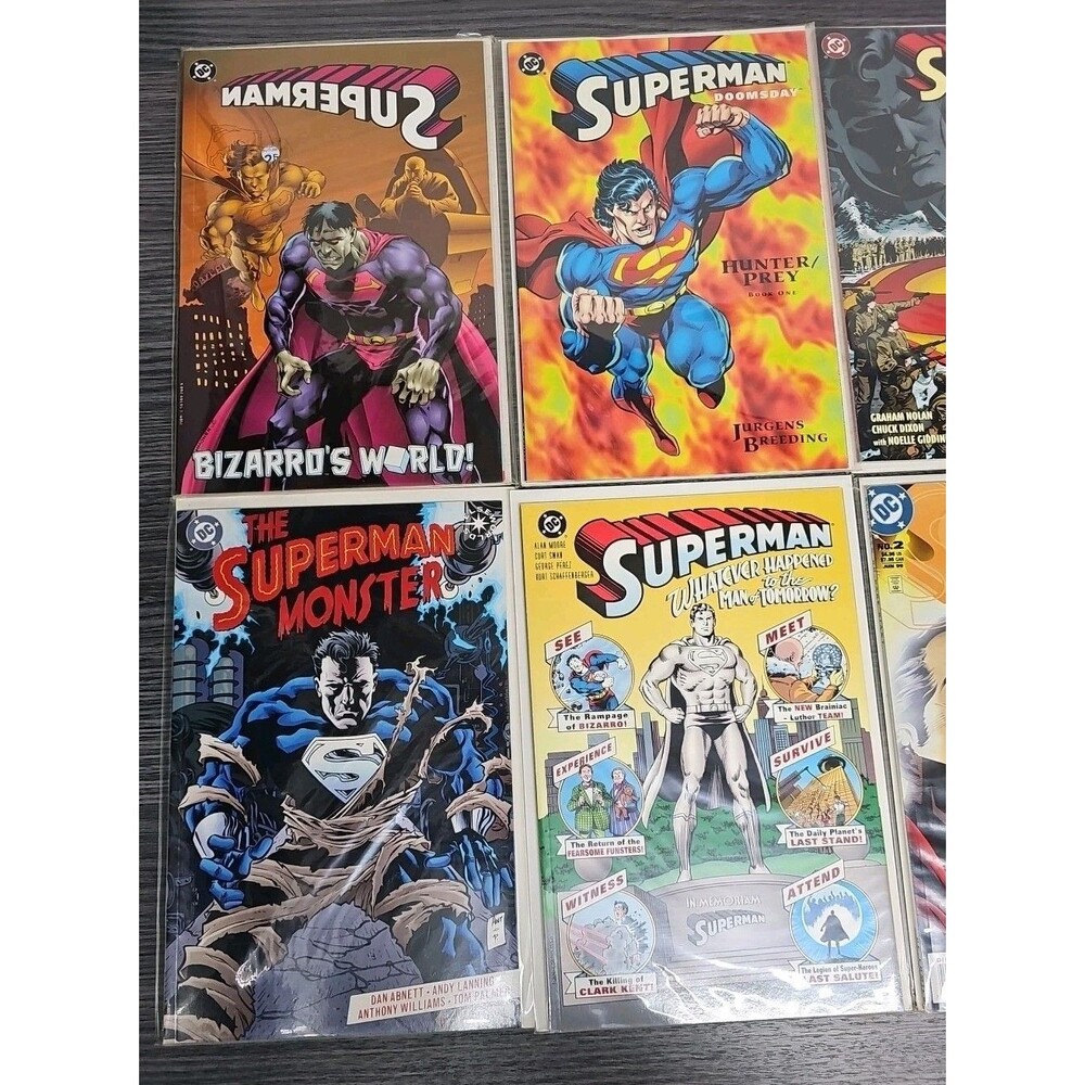 Mix Super Lot of 10 Superman DC Comics Baged + Boards #113 C4 Great Lot